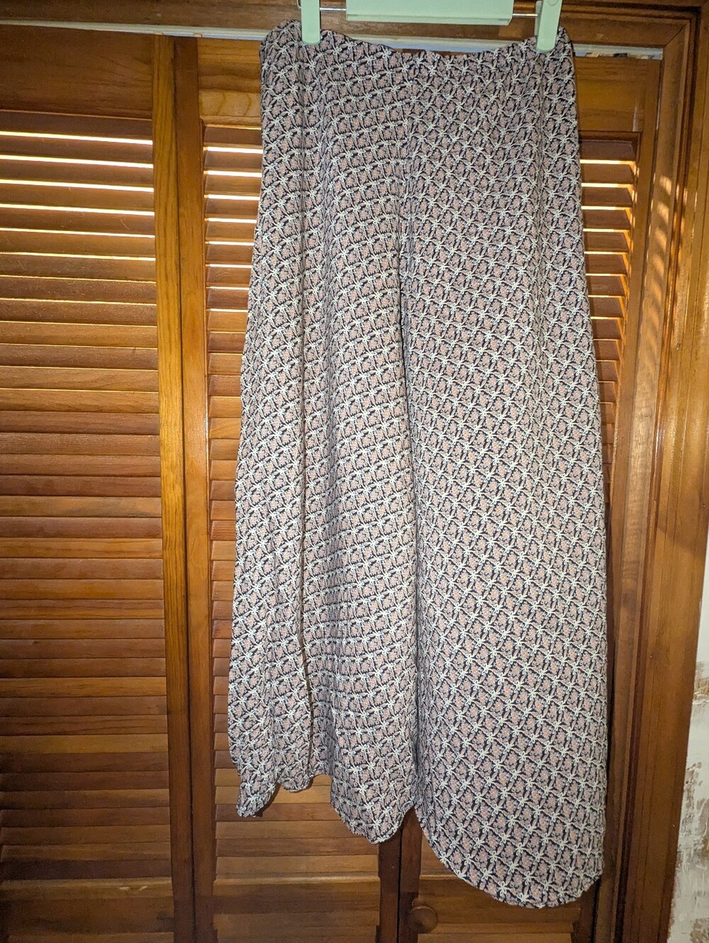 Vintage Cottagecore Coquette Blues Pinks White Floral Bow Skirt